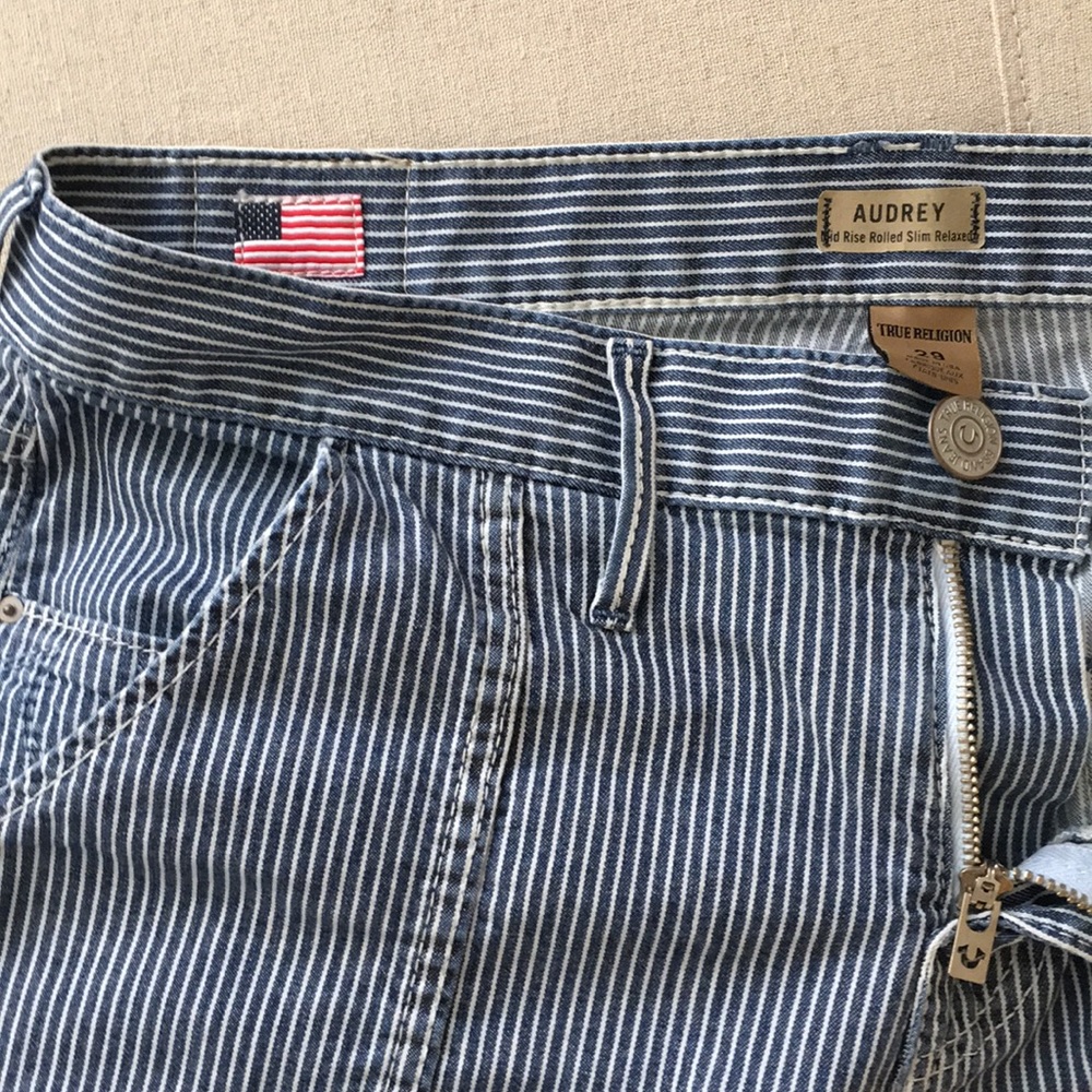 True Religion Audrey Carpenter Slim Stripes Jeans